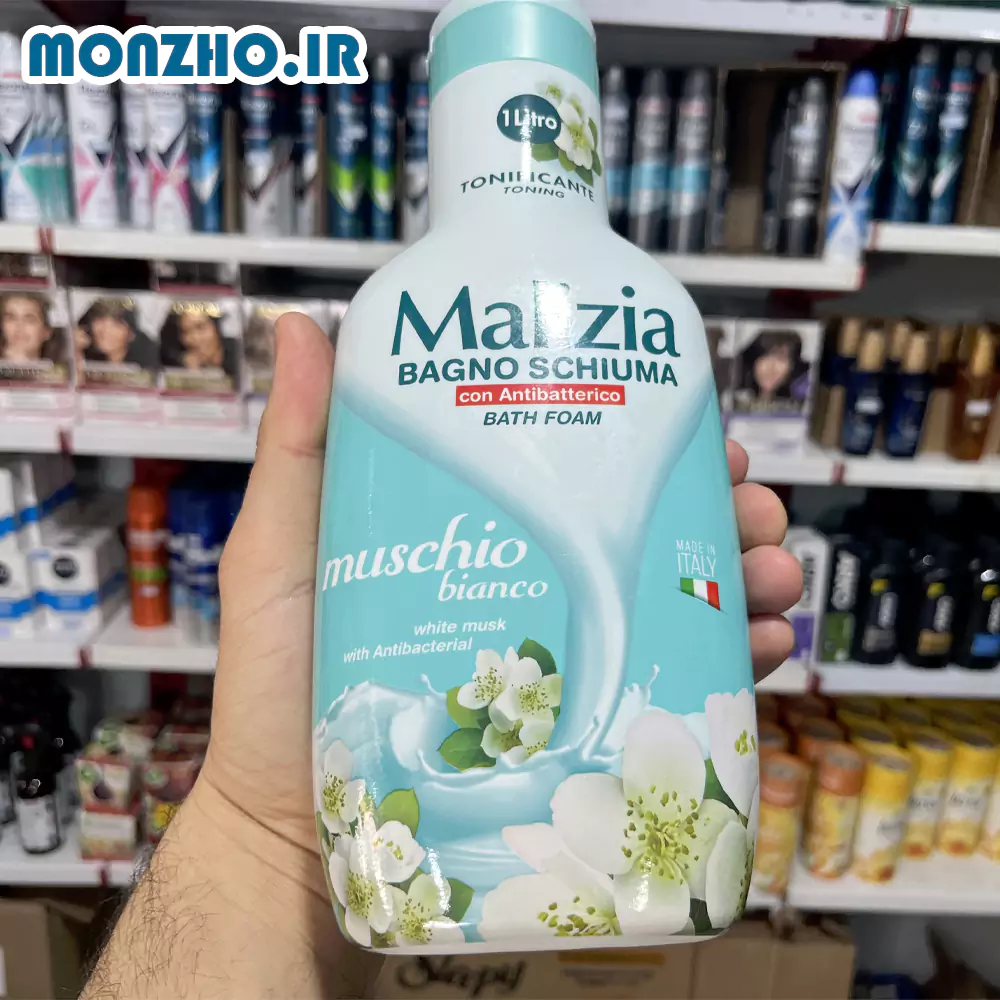 فوم شست و شو بدن مالیزیا Malizia وایت ماسک، عکس واقعی در دست