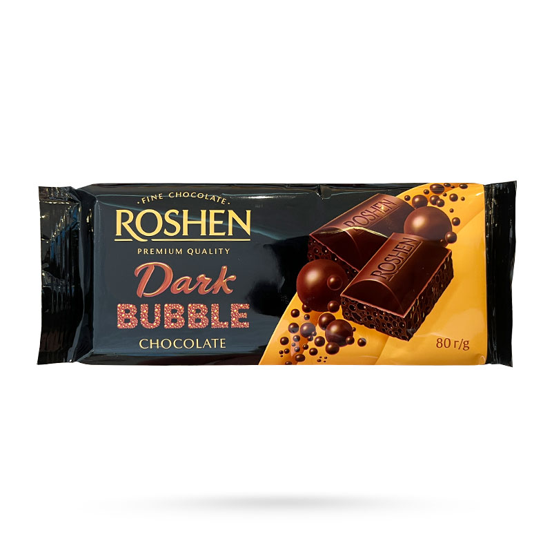 شکلات تلخ حباب دار روشن ROSHEN dark bubble وزن 80 گرم