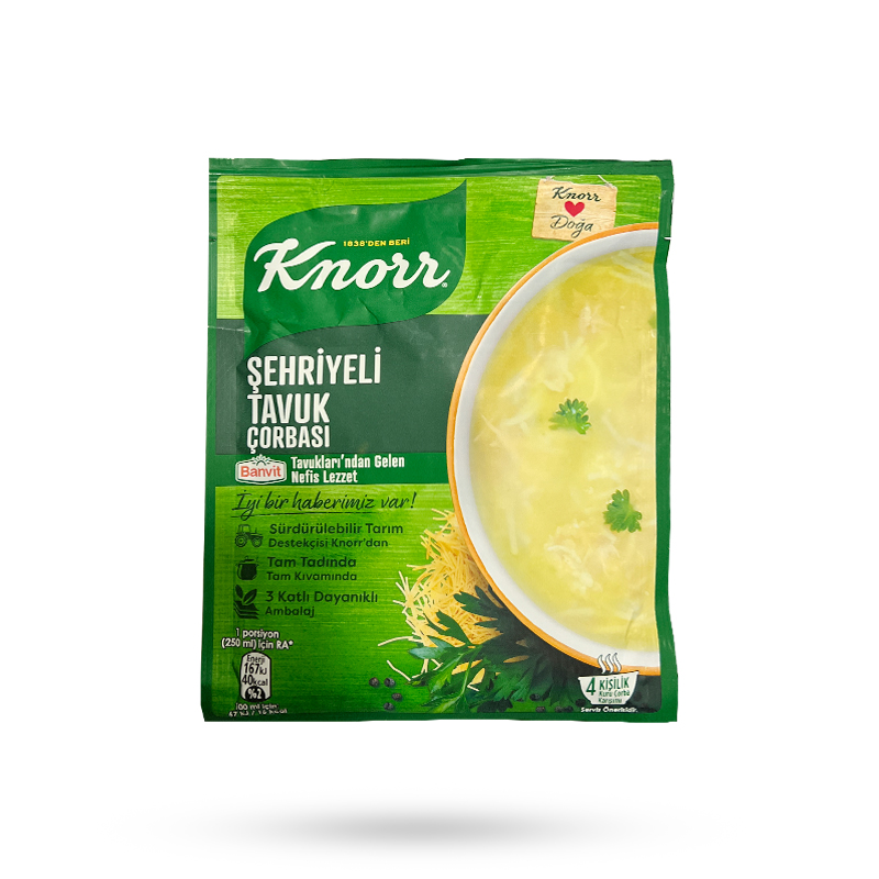 سوپ مرغ و رشته فرنگی کنور Knorr وزن 51 گرم