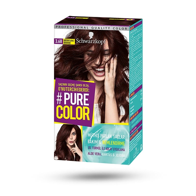 کیت رنگ مو شماره 3.68 شوارزکوف مدل Pure Color رنگ شرابی تیره