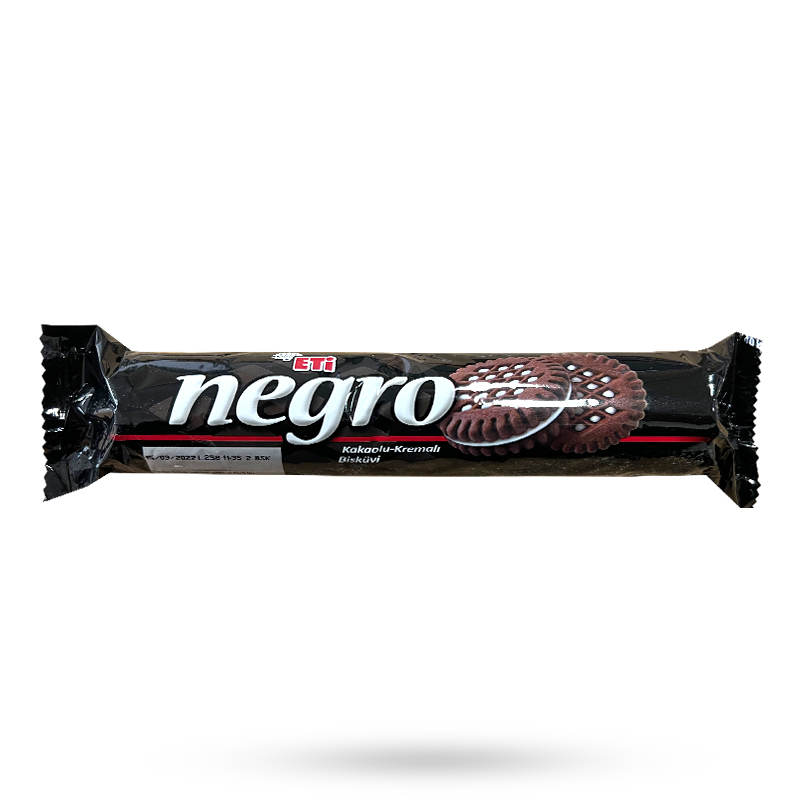 بیسکوئیت کاکائویی مغز دار نگرو اتی Eti negro وزن 91 گرم