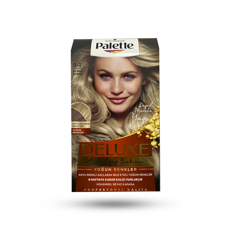 کیت رنگ مو شماره 1-9 پلت PALLETTE مدل دلوکس رنگ بلوند الماسی