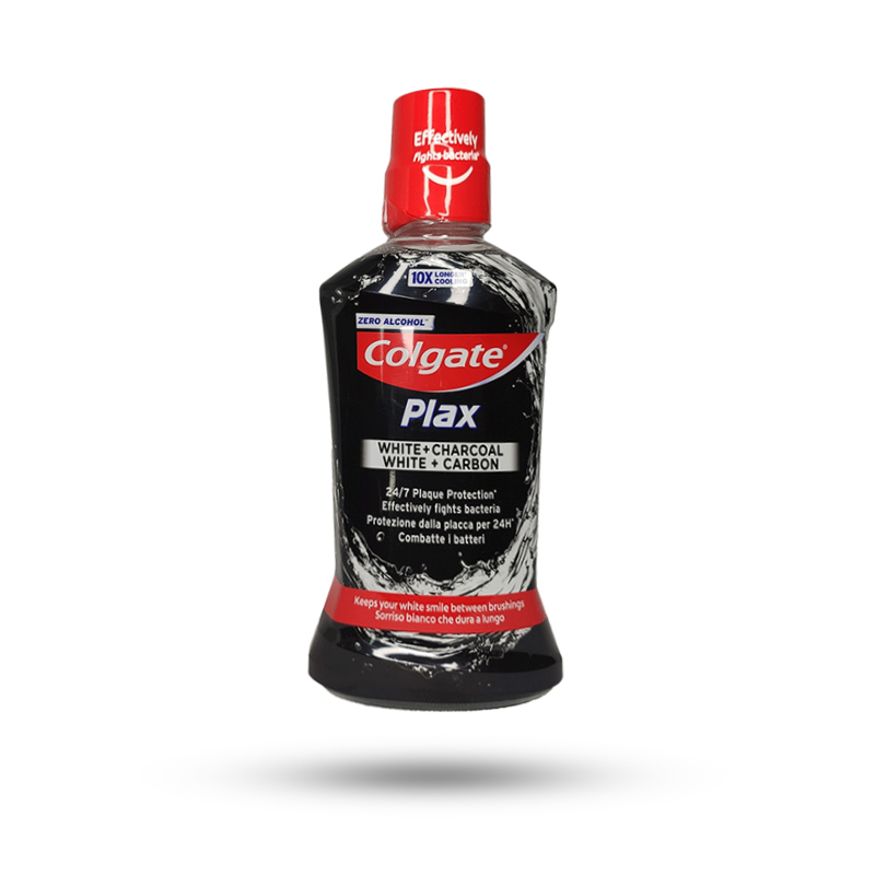 دهانشویه زغالی کلگیت مدل Plax White Charcoal حجم 500 میل