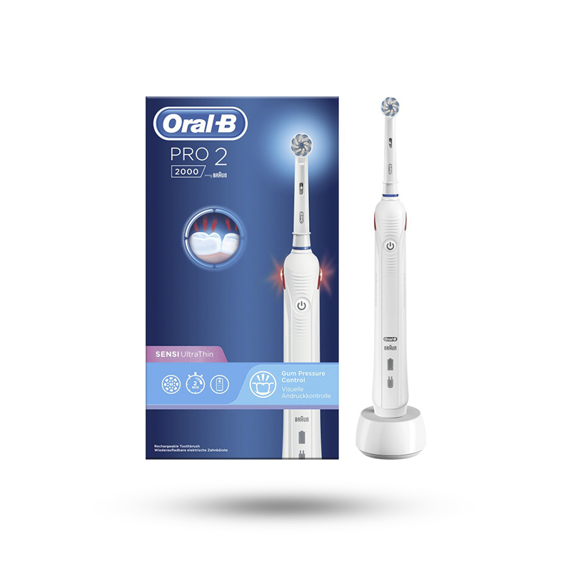 مسواک برقی اورال بی Oral B رنگ سفید مدل Pro2 2000 Sensi UltraThin