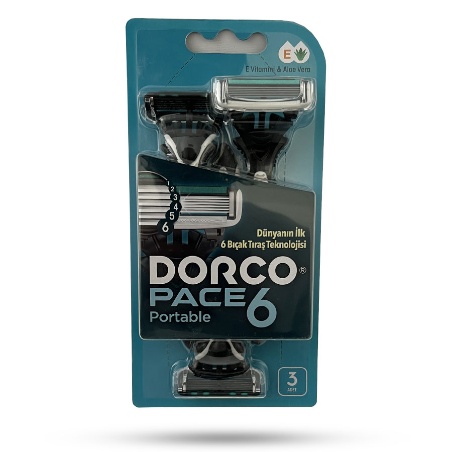 خودتراش 6 تیغه دورکو Dorco مدل Portable بسته 3 عددی