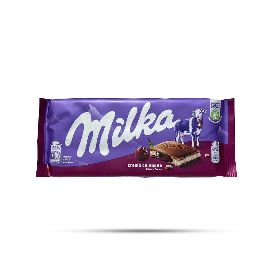 شکلات کرم دار میلکا با مغز گیلاس حجم 100 گرم