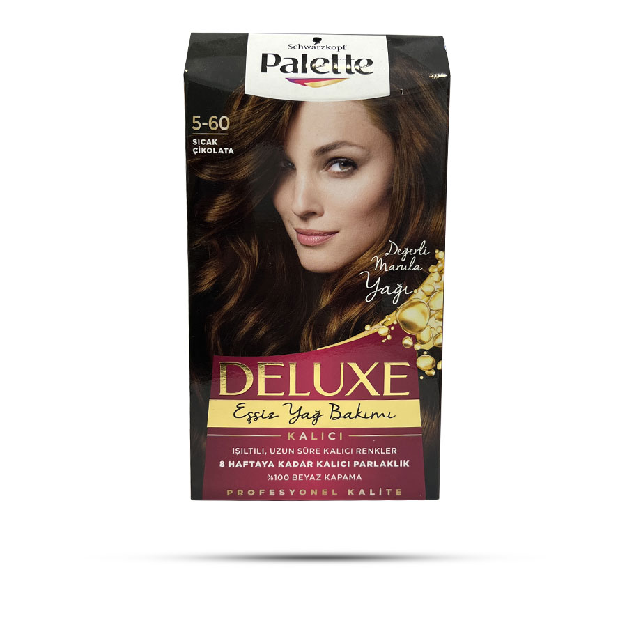 کیت رنگ مو شماره 60-5 پلت PALLETTE مدل دلوکس رنگ شکلاتی
