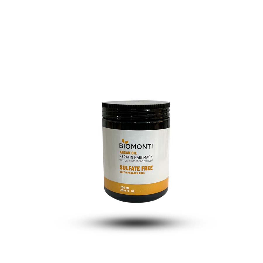 ماسک مو کراتینه بدون سولفات آرگان بیومنتی Biomonti حجم 750 میل
