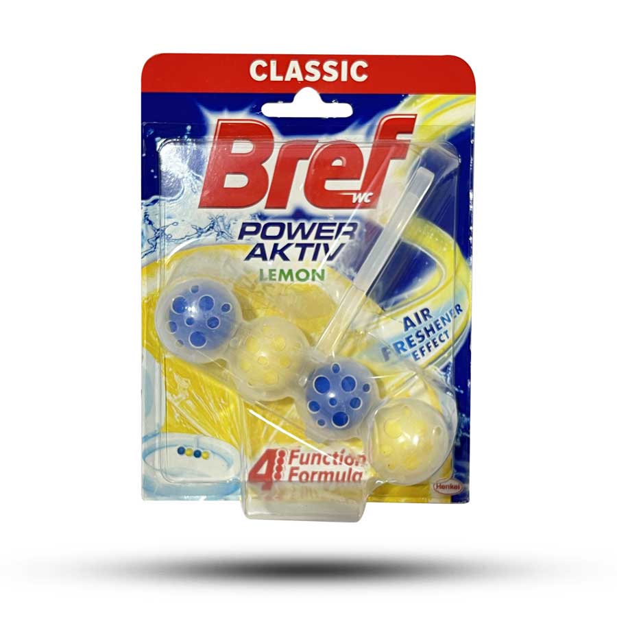 قرص بوگیر توالت فرنگی بریف BREF توپی رایحه لیمو بسته 4 عددی