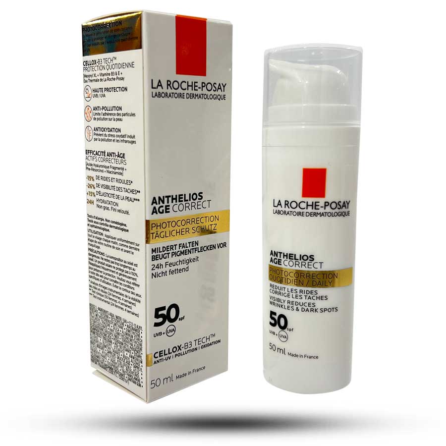 کرم ضد آفتاب ضد چروک لاروش پوزای SPF50 مدل Age Correct بدون رنگ حجم 50 میل