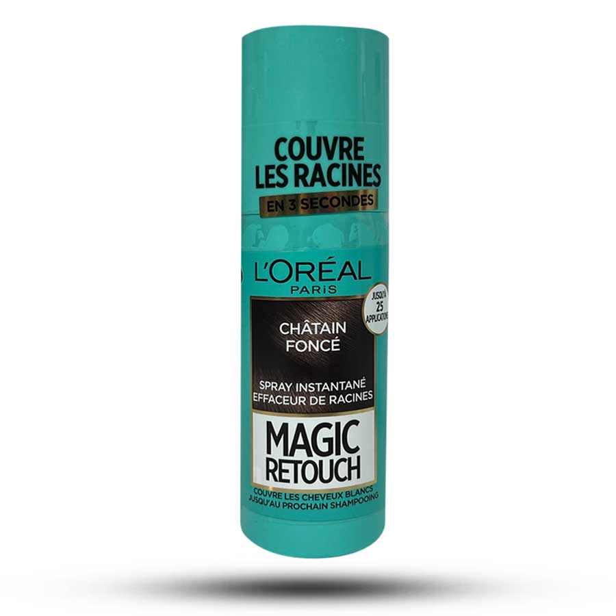 اسپری رنگ ریشه مو لورال مدل Magic Retouch رنگ Chatain Fonce قهوه ای تیره