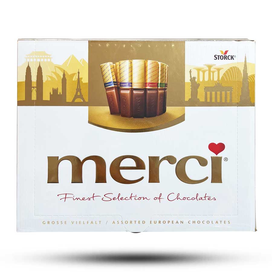 شکلات کادوئی مرسی Merci دارای 7 طعم متفاوت حجم 250 گرم
