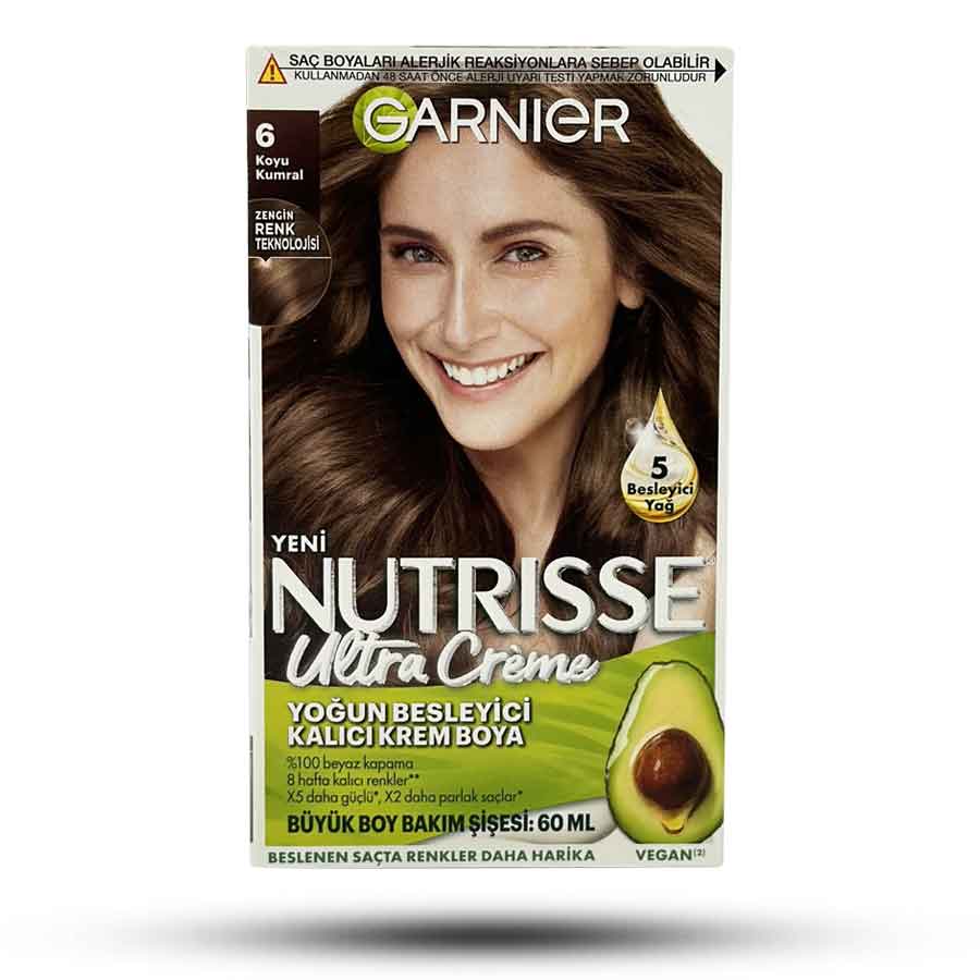 کیت رنگ مو شماره 6 گارنیر سری NUTRISSE رنگ کاراملی تیره