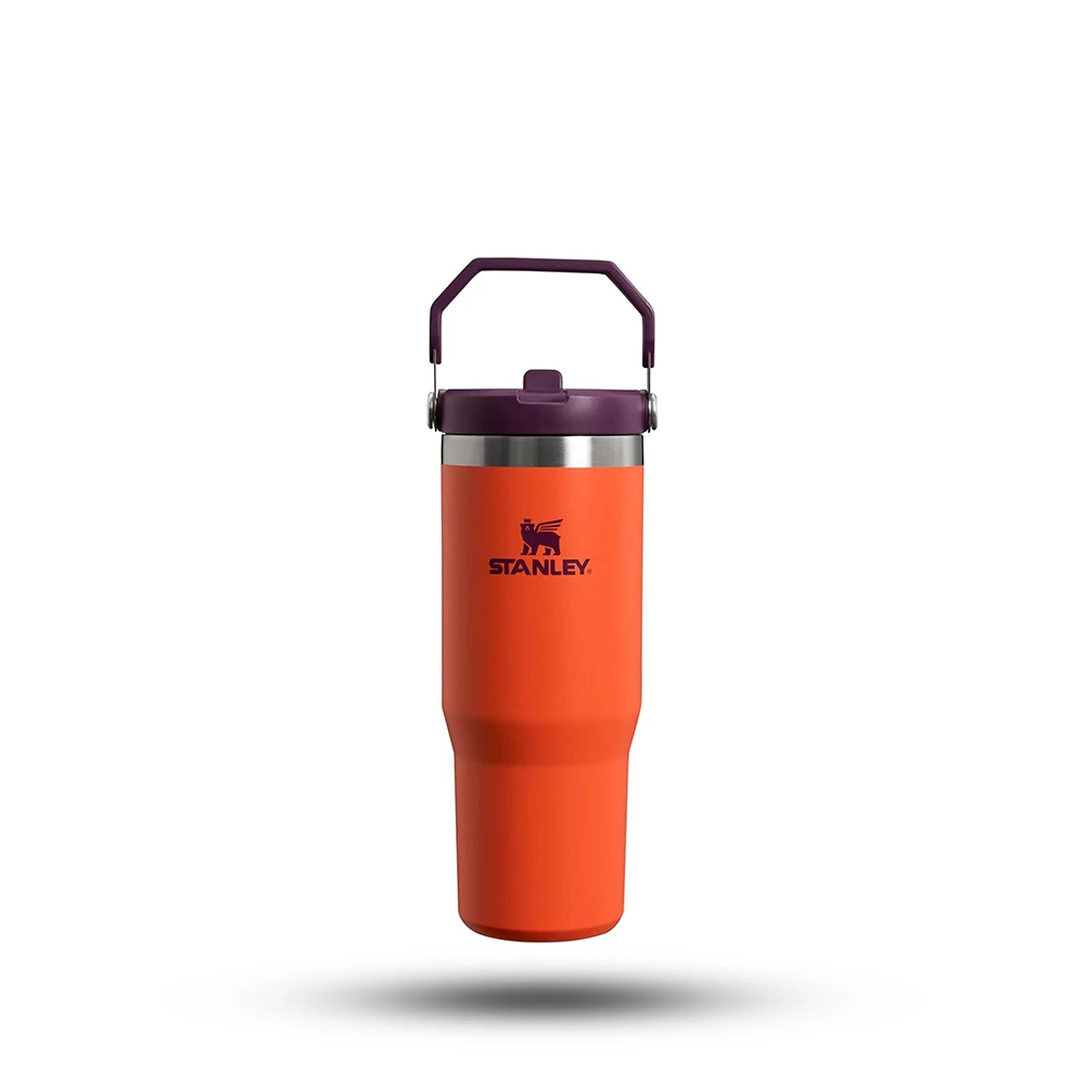 قمقمه استنلی نی دار مدل THE ICEFLOW FLIP STRAW TUMBLER گنجایش 880 میلی لیتر
