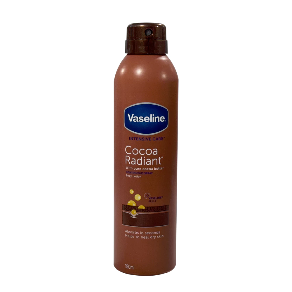 اسپری لوسیون بدن وازلین حاوی عصاره کاکائو Cocoa Radiant حجم 190 میل