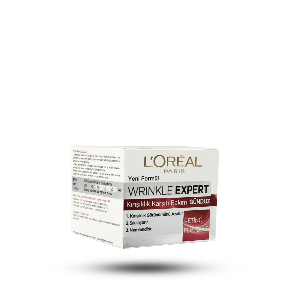 کرم ضد چروک و سفت کننده روز لورآل مدل Wrinkle Expert حاوی رتینول و پپتیدها 50 میل