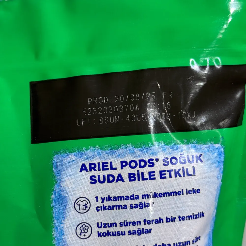 قرص ماشین لباسشویی بالشتکی آریل oxi ekstra بسته 30 عددی
