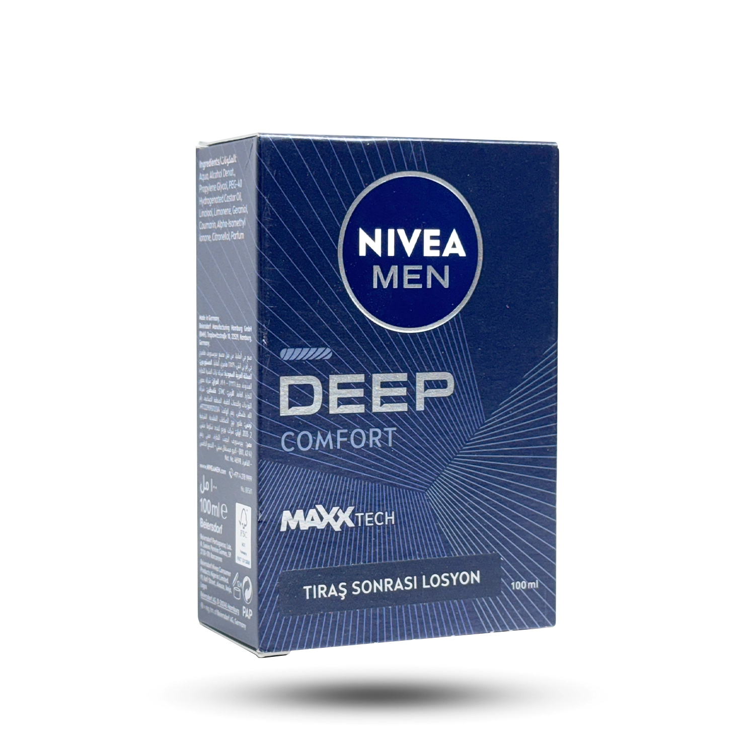 لوسیون بعد از اصلاح نیوآ مردانه مدل Deep Comfort با فناوری MaxxTech حجم 100 میل