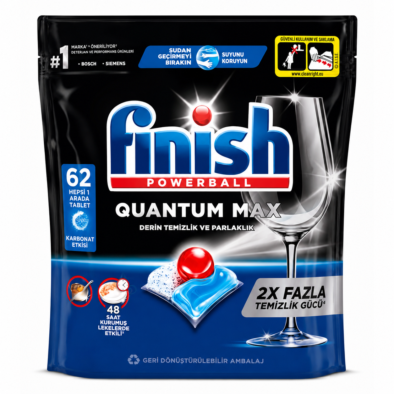 قرص ماشین ظرفشویی فینیش کوانتوم مکس Finish Quantum Max بسته 62 عددی
