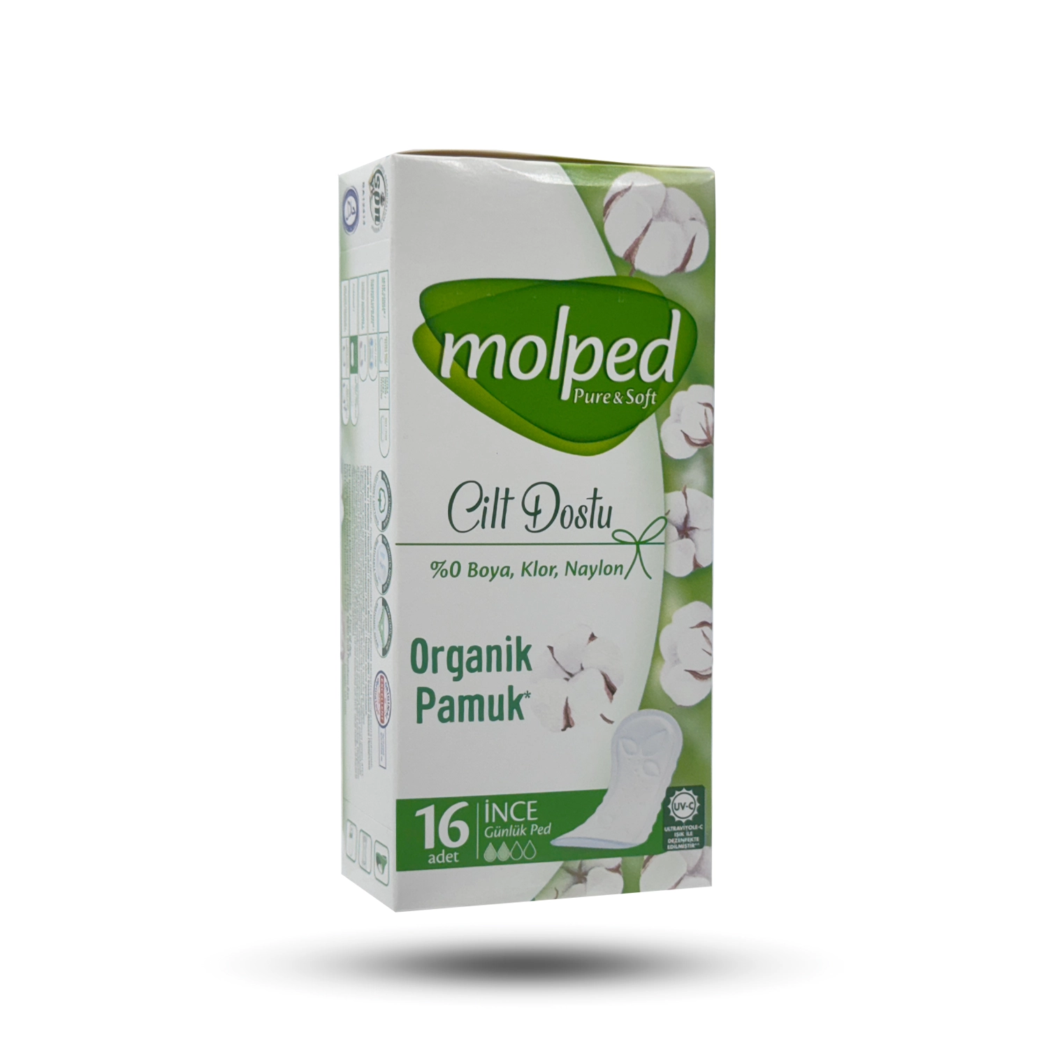 پد روزانه مولپد Molped Pure&Soft باریک 16 عددی