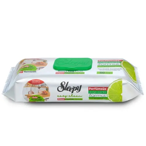 دستمال سطوح اسلیپی Sleepy حاوی روغن لیمو سبز بسته 50 عددی