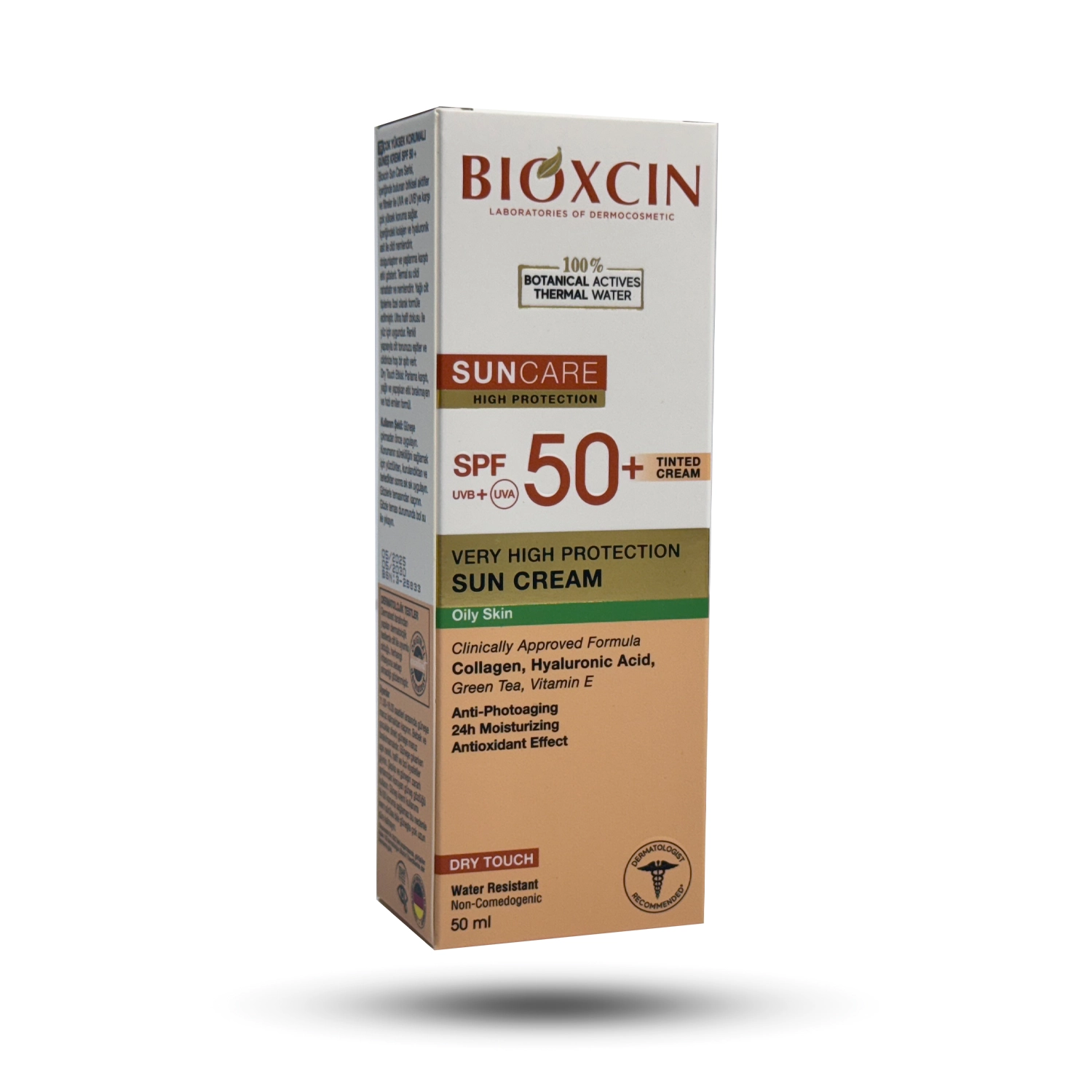 کرم ضد آفتاب رنگی بیوکسین SPF+50 مخصوص پوست مختلط و چرب 50 میل