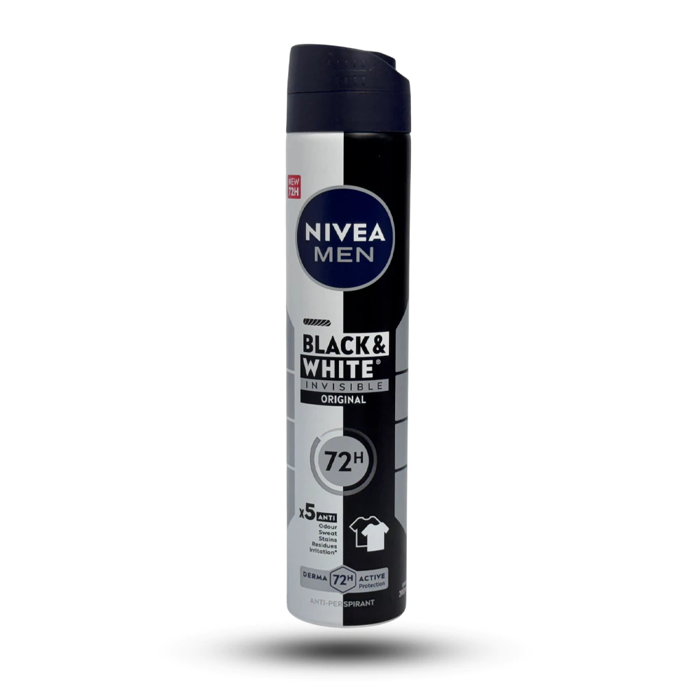 اسپری ضد تعریق مردانه نیوآ مدل Black & White invisible Original حجم 200 میل
