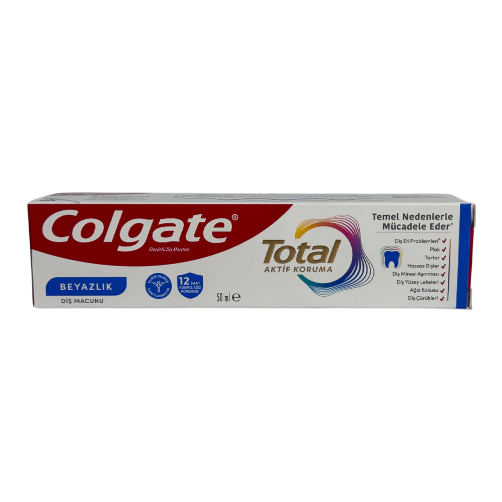 خمیردندان سفیدکننده کلگیت مدل Total حجم 50 میل