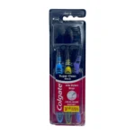 مسواک کلگیت مدل Super Clean Black با برس متوسط بسته 3 عددی
