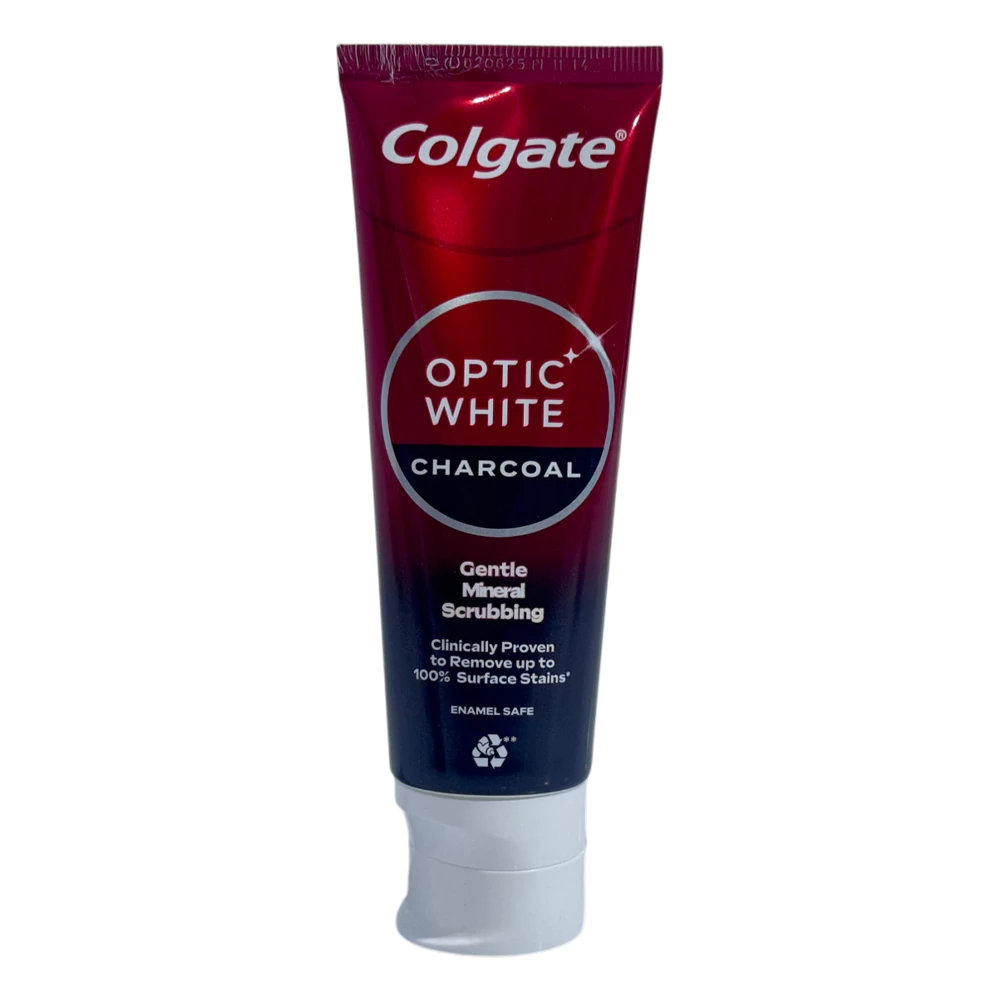 خمیردندان زغالی سفیدکننده کلگیت اپتیک وایت Optic White Charcoal حجم 75 میل