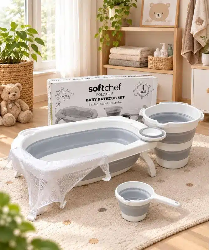 ست وان حمام تاشو نوزاد سافت شف Softchef ترکیه ۴ تکه